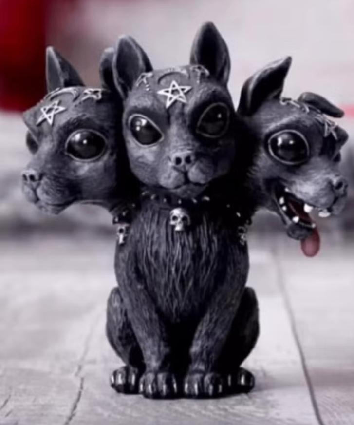 Prachtig beeldje Cerberus zwart (11cm)