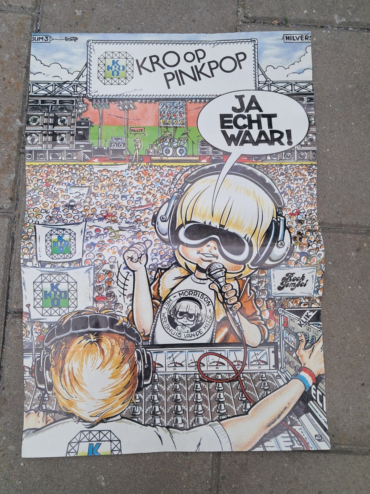 KRO Radiozender op pinkpop poster 1982, Ophalen of Verzenden