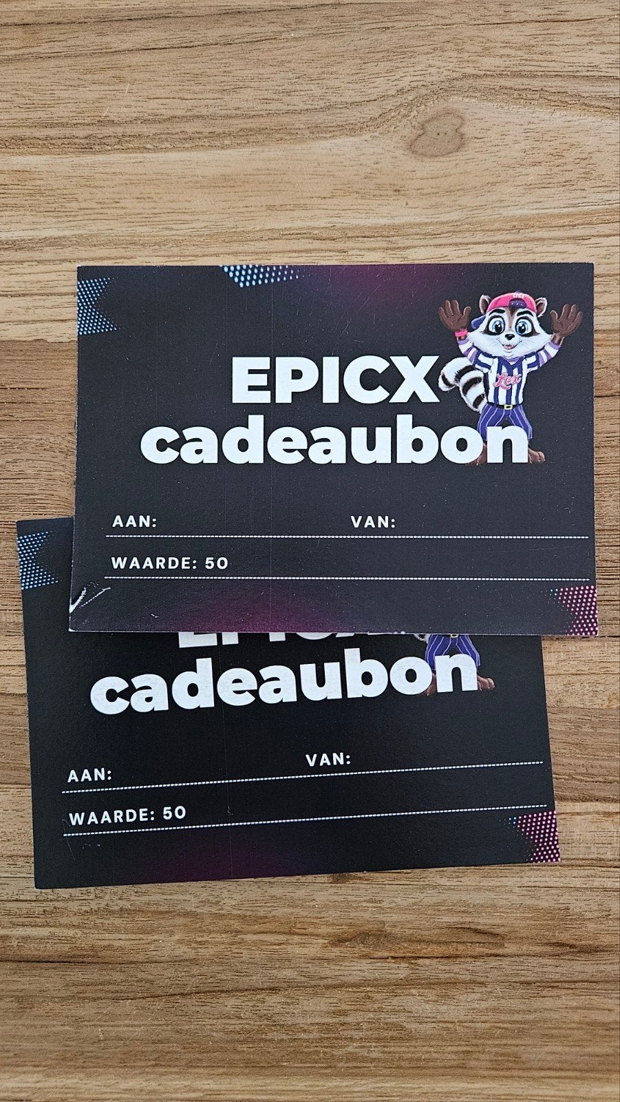 Epicx waardebon, Eén persoon, Cadeaubon