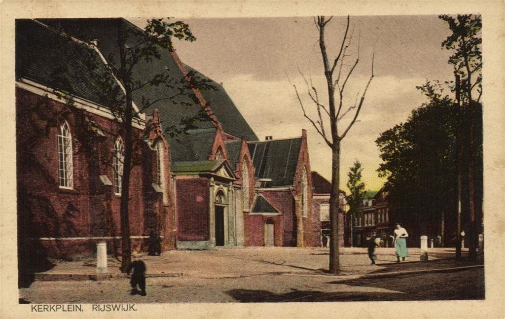 Kerkplein. Rijswijk. - volk - ongelopen, Ophalen of Verzenden, 1920 tot 1940, Ongelopen, Zuid-Holland