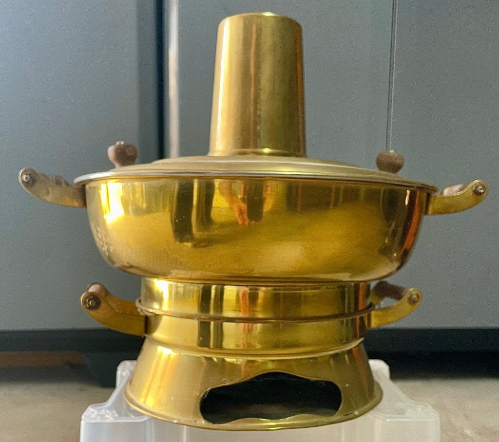 Vintage koperen fonduepan, Witgoed en Apparatuur, Fonduesets, Ophalen of Verzenden, Gebruikt, Brander, Fonduepan