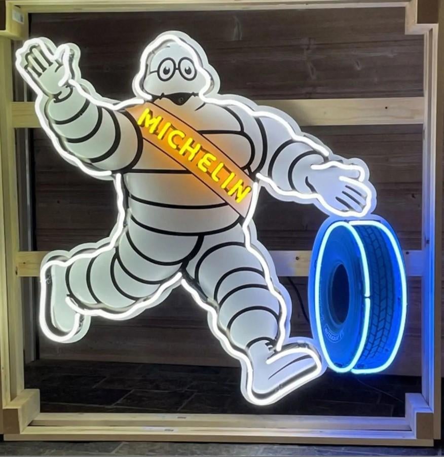 Michelin Bibendum XL neon reclame decoratie verlichting, Lichtbak of (neon) lamp, Nieuw, Ophalen of Verzenden, Info@americansaleshop.nl