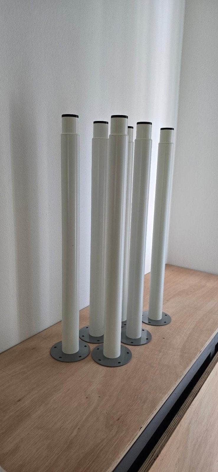 Set van 6 witte IKEA OLOV tafelpoten, verstelbaar, Huis en Inrichting, Tafelonderdelen, Ophalen, Tafelpoot, Gebruikt, 50 tot 100 cm