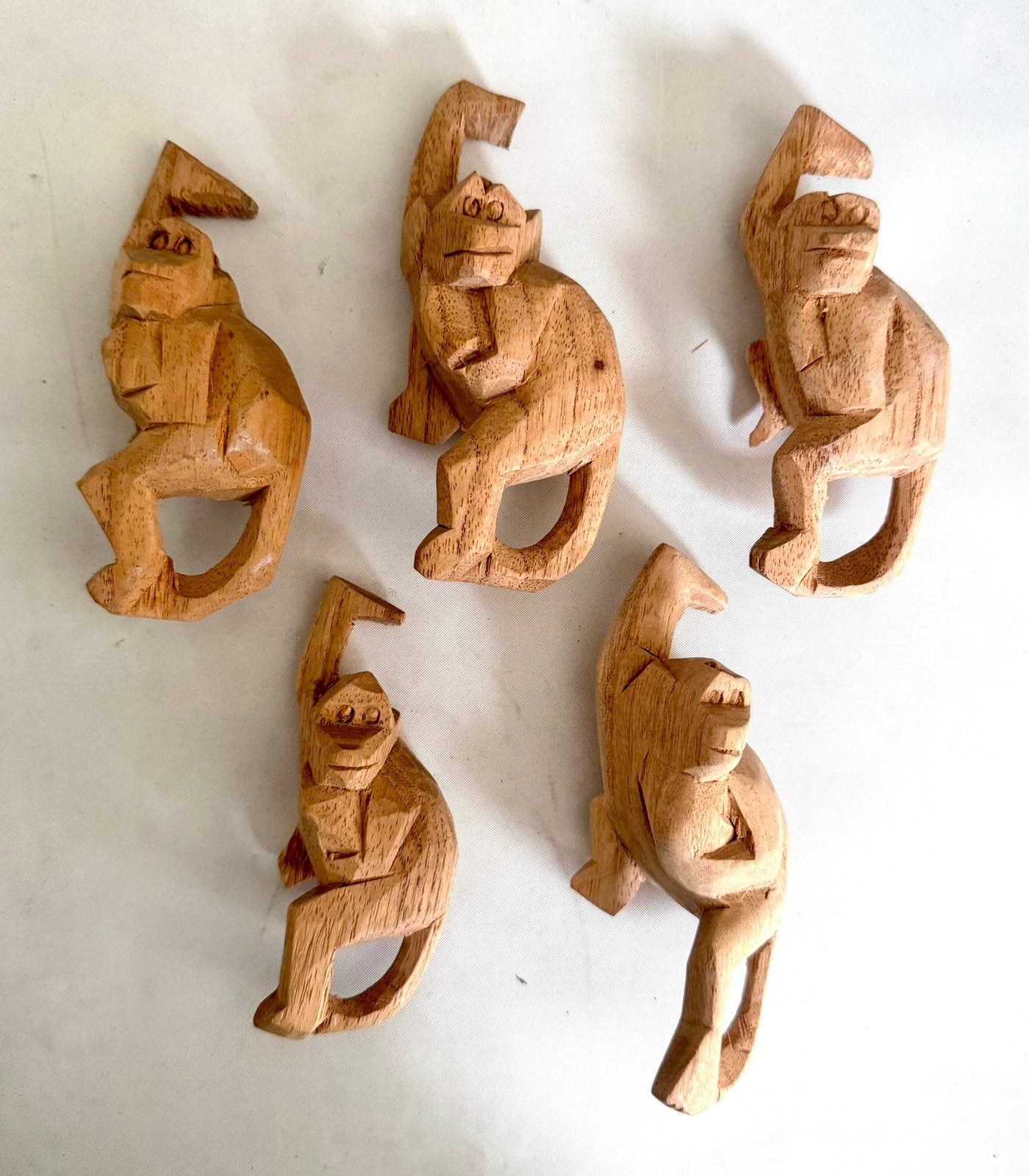 Houten hang aapjes *vintage*, Ophalen of Verzenden, Zo goed als nieuw