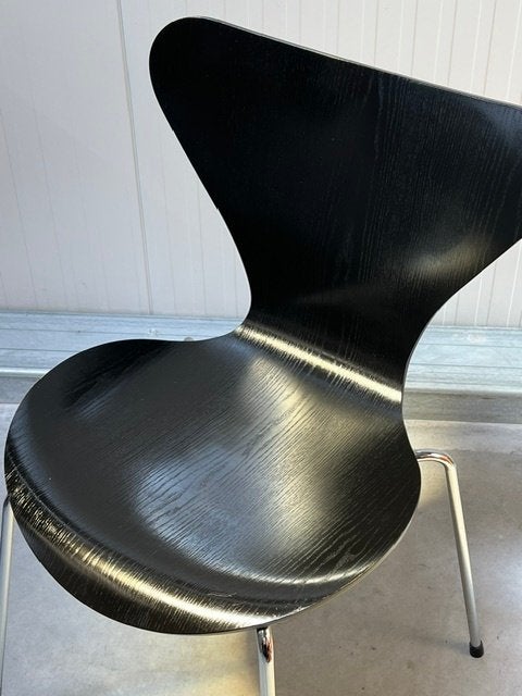 Fritz Hansen 3107 vlinderstoel Arne Jacobsen series 7 zwart, Gebruikt, ., Zwart, Vintage
