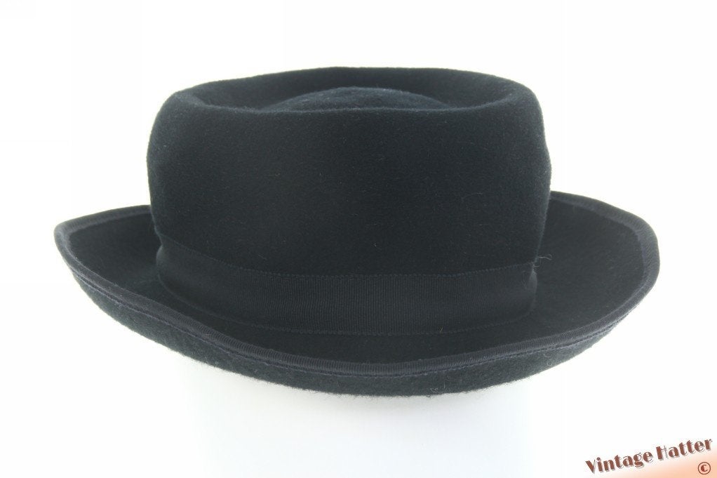 Vintage Dameshoed Mayser vouwbaar verstelbaar zwart 56-57, 56 of 57 cm (M, 7 of 7⅛ inch), Mayser, Hoed, Ophalen of Verzenden
