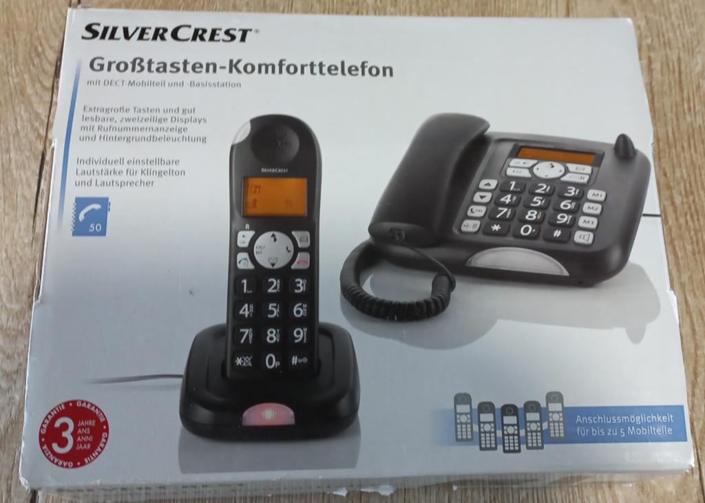 SilverCrest Groottoetsen-Comforttelefoon met DECT Handset, Telecommunicatie, Ophalen of Verzenden, Zo goed als nieuw, 1 handset