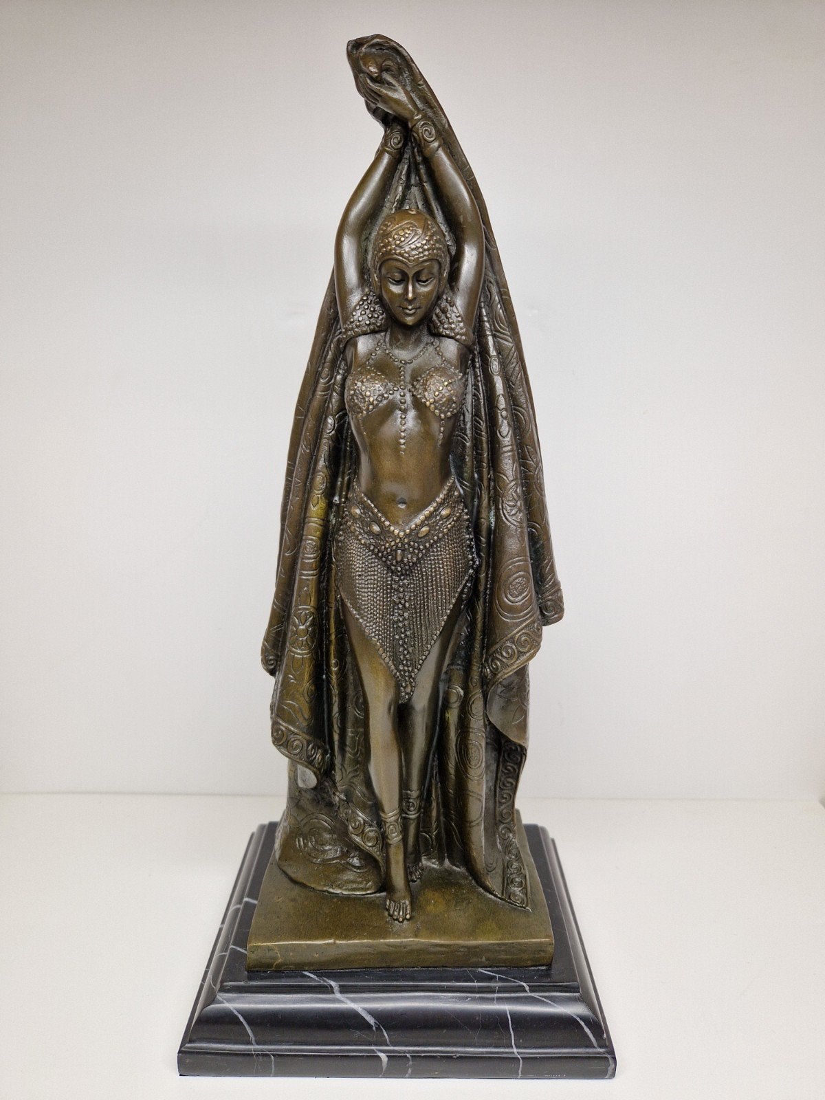 Art Deco bronzen sculptuur Antinea, D.H. Chiparus., Ophalen, Art deco, Brons, 20 - 50 cm