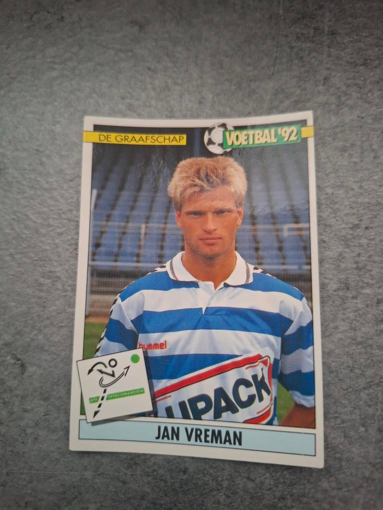 Panini sticker Voetbal 92. Speler Jan Vreman De Graafschap., Verzenden, Zo goed als nieuw, Sticker