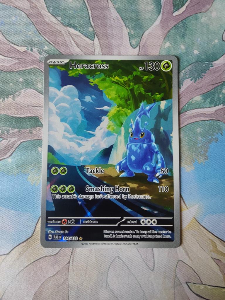 Pokemon paldea evolved Heracross illustration 194/193, Ophalen of Verzenden, Nieuw, Losse kaart, Foil