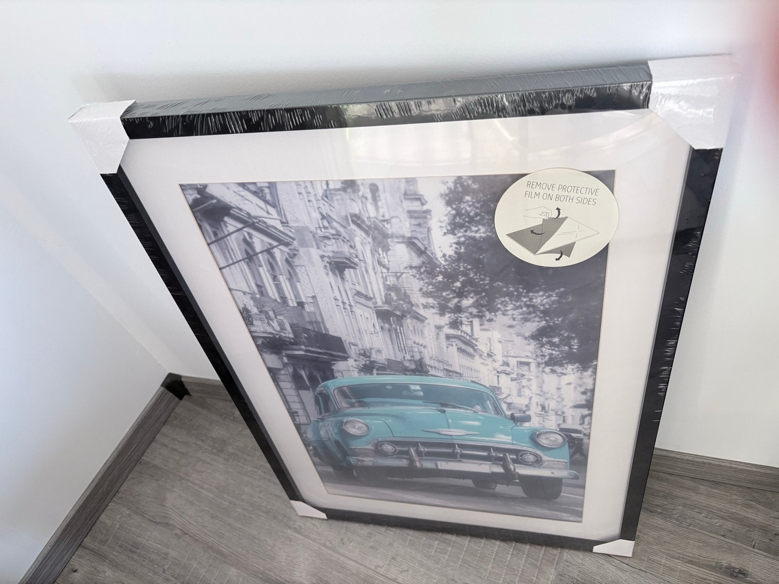 Nieuwe fotolijst met passe-partout - Zwart, 50x70 cm, Met glas, Nieuw, Ophalen of Verzenden, Wissellijst