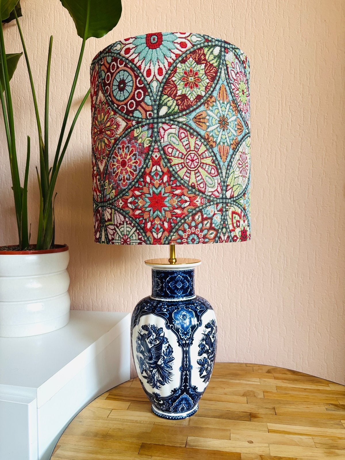 Delfts lamp, Met schakelaar, Vintage, Wit, Ophalen of Verzenden
