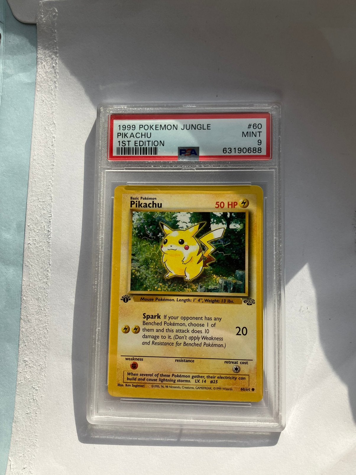 Pikachu Jungle 60/64 1st edition PSA 9, Ophalen, Zo goed als nieuw