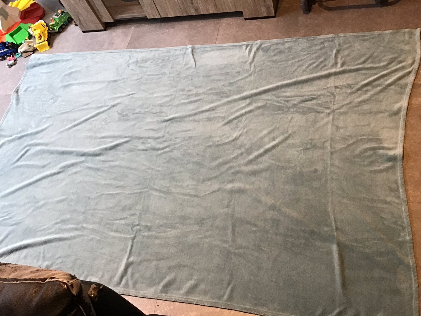 Grote blauwe fleece deken/plaid L 2,55cm X B 1,60 cm, Fleecedeken, Ophalen of Verzenden, 255 cm, Wasbaar