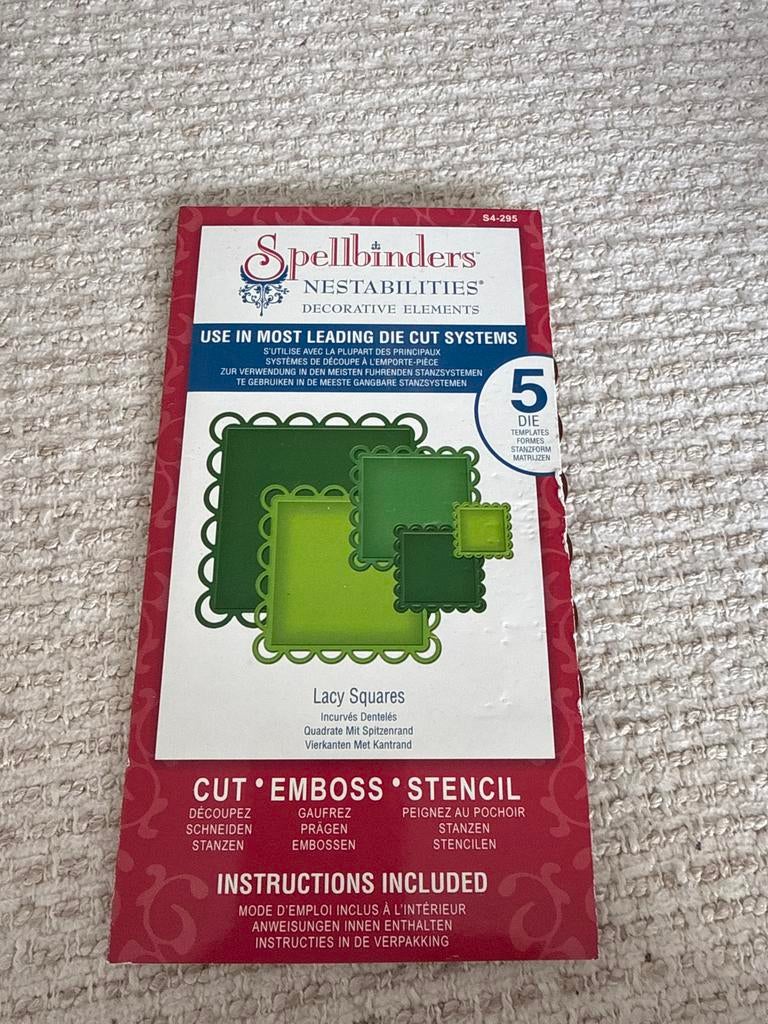 Spellbinders Nestabilities Lacy Squares Stansmallen, Hobby en Vrije tijd, Ophalen of Verzenden, Nieuw, Gereedschap of Toebehoren