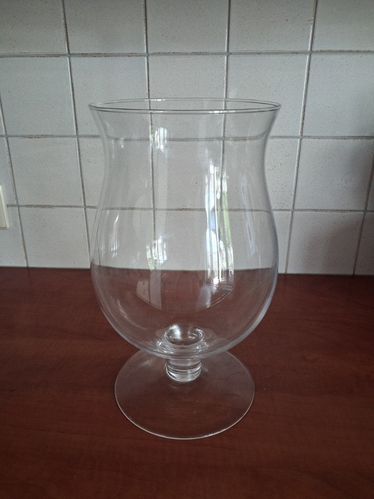 Glazen bokaal vaas - 30 cm hoog, 16 cm doorsnede, Ophalen