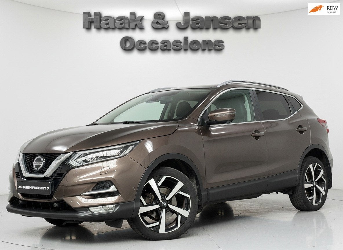 Nissan Qashqai 1.3 DIG-T Tekna + Panoramdak 360 Camera, Dealer onderhouden, Gebruikt, Zwart, 4 cilinders