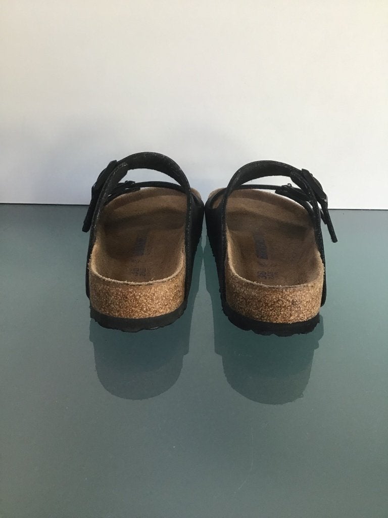 Birkenstock 38 | Arizona zwart | Soft F. | Gratis verzenden, Slippers, Verzenden, Zwart, Zo goed als nieuw