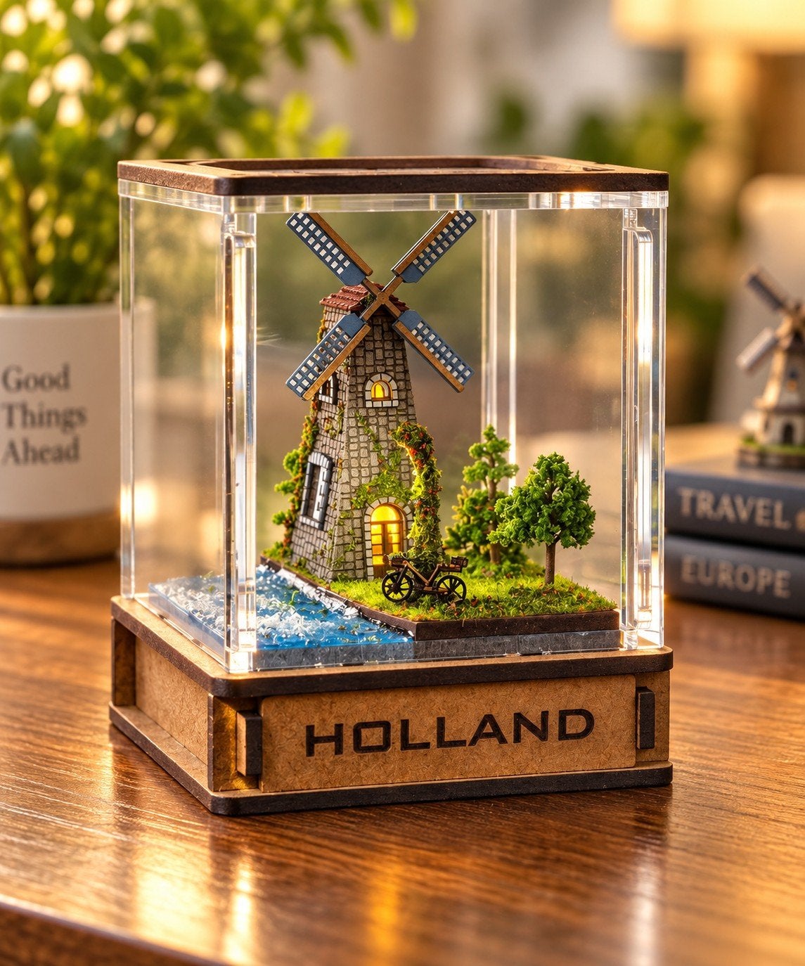 Hollandse windmolen miniatuur met licht, Ophalen of Verzenden, Nieuw