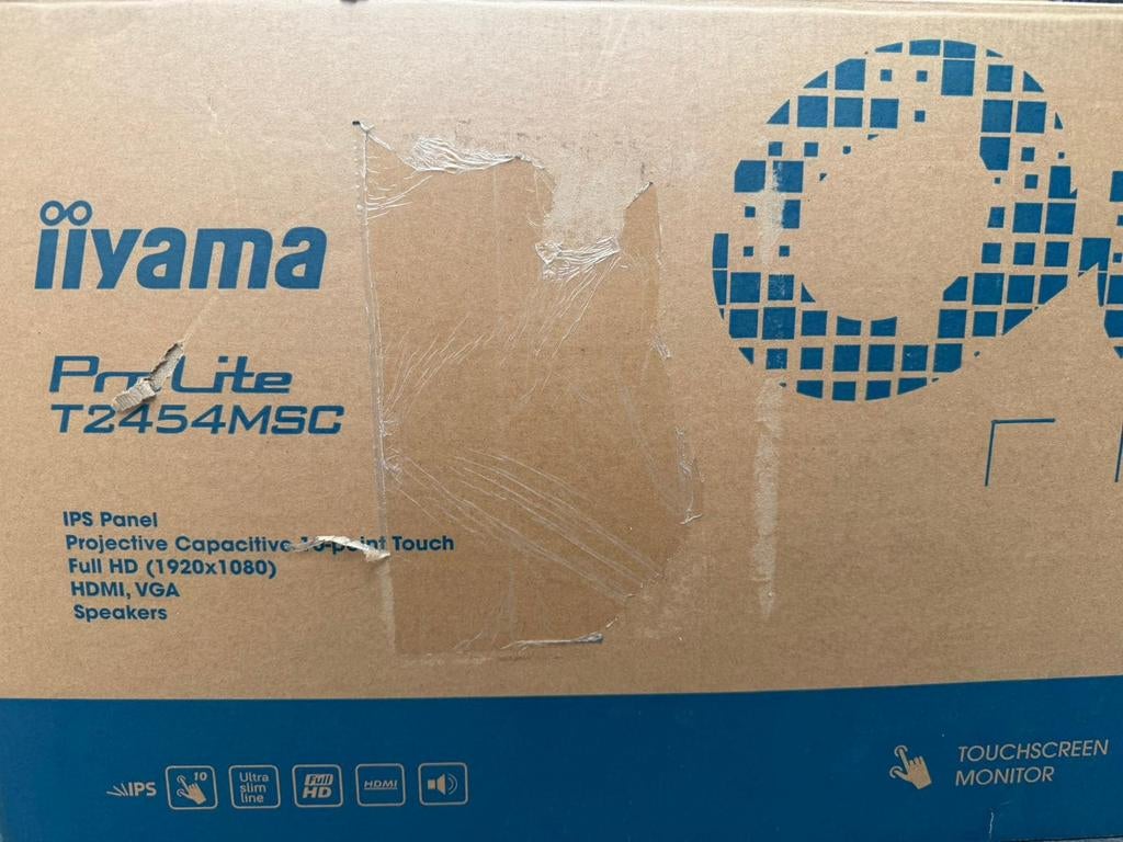 iiyama ProLite T2454MSC-B3AG 24" Full HD Touchscreen IPS, Computers en Software, Monitoren, Nieuw, 60 Hz of minder, HDMI, VGA