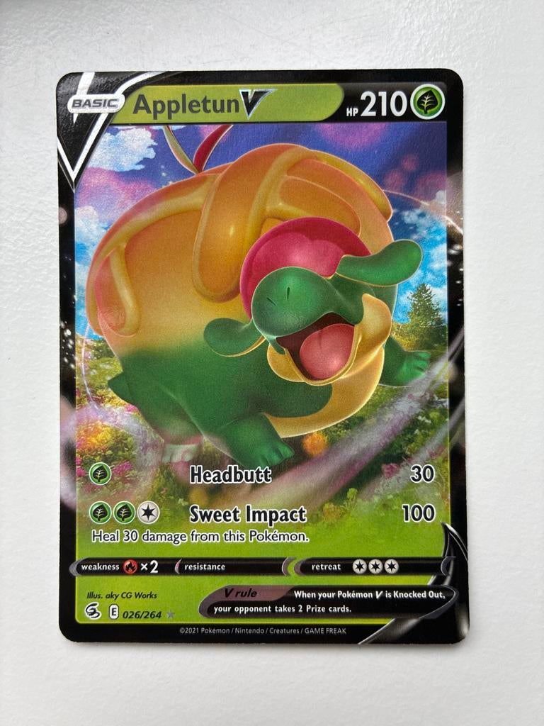Appletun V Pokémon Kaart - Zo goed als nieuw, Ophalen of Verzenden, Zo goed als nieuw, Losse kaart, Foil