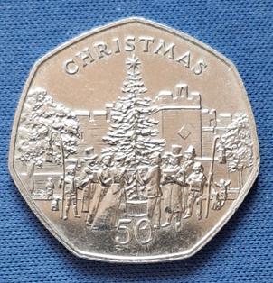 Eiland of Man 50 pence 1982 AB Km 102 knap, Verzenden, Overige landen, Losse munt, Zilver