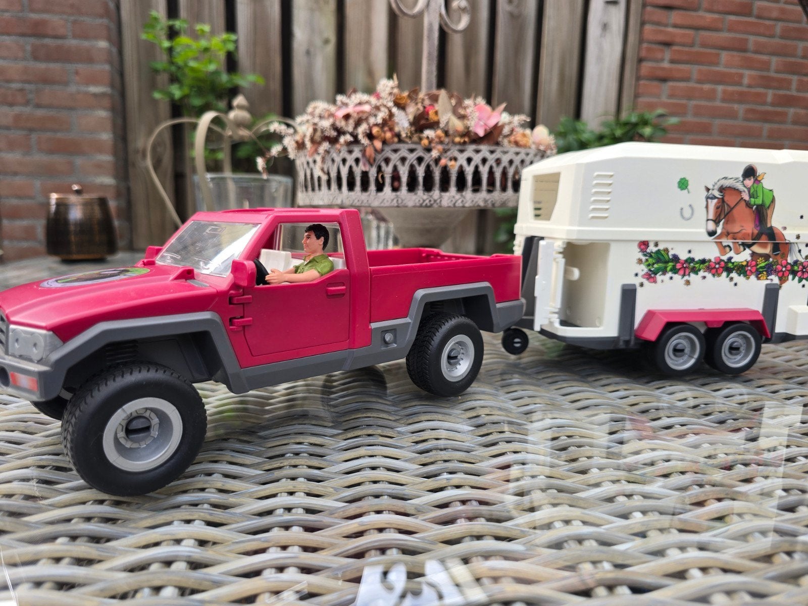 schleich paarden pick-up, Verzamelen, Ophalen of Verzenden, Zo goed als nieuw, Paard, Beeldje of Figuurtje