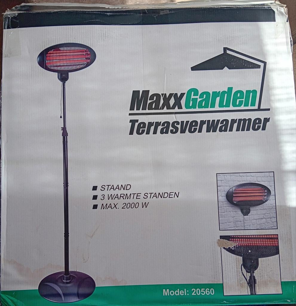 MaxxGarden Terrasverwarmer -3 standen 2000W - Nieuw in doos, Tuin en Terras, Vloer, Zo goed als nieuw, Waterbestendig, Ophalen