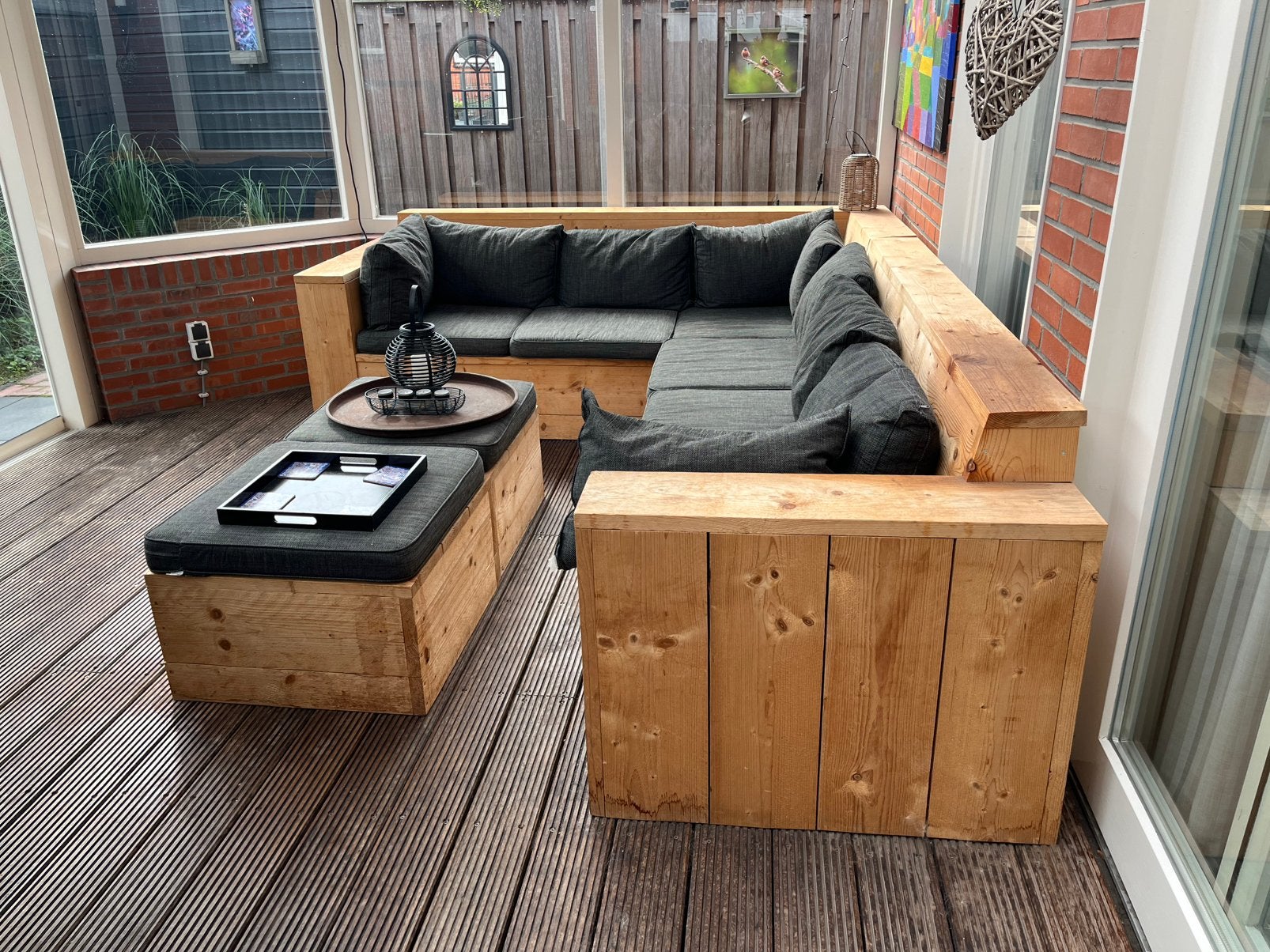 Steigerhout zithoek veranda, Tuin en Terras, Ophalen, Steigerhout