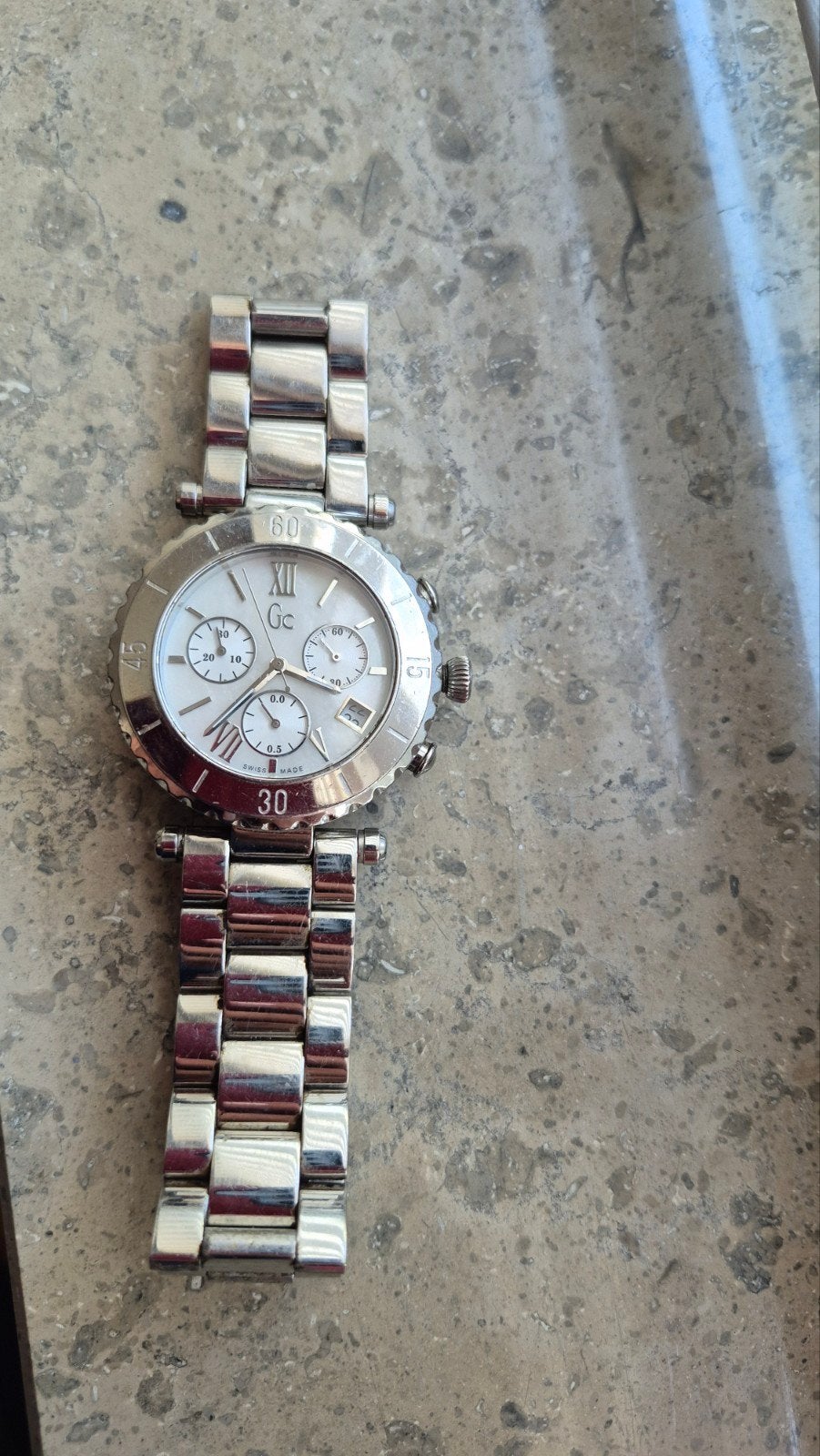 Guess GC collection  horloge igst zilverkleurig, Staal, Gebruikt, Staal, Guess