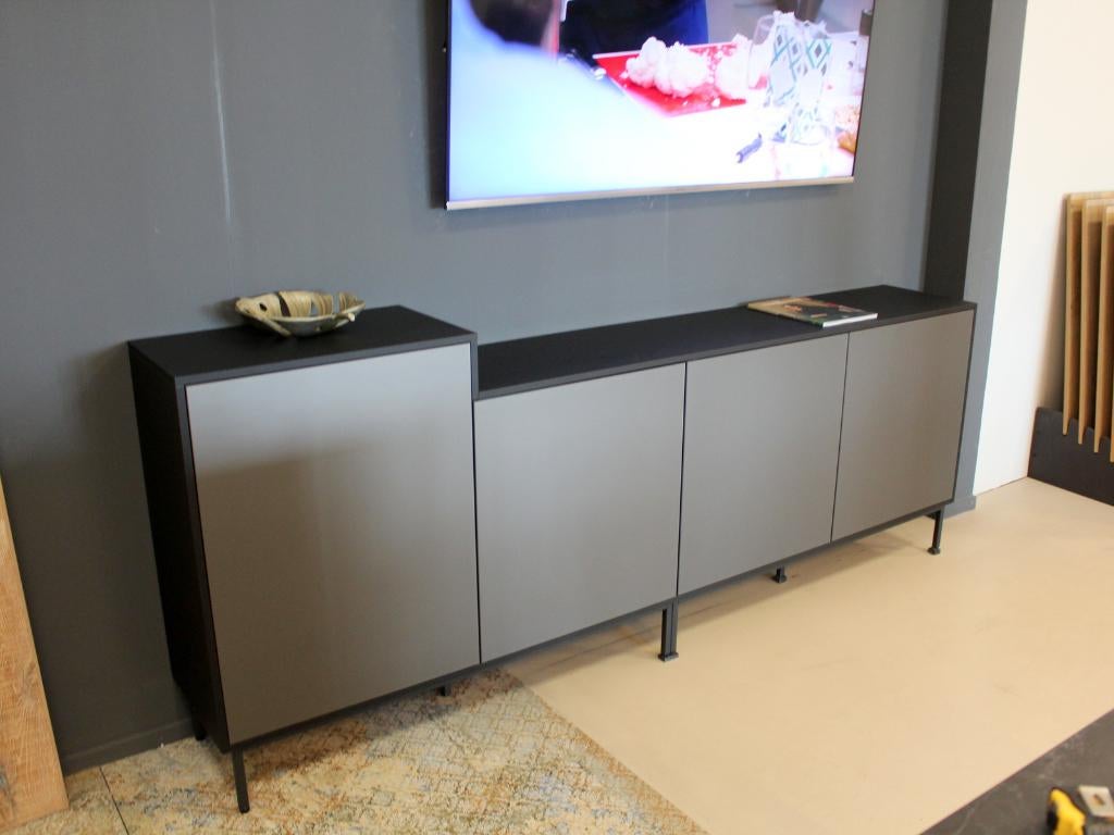 MB-6 Design wandmeubel / tv-meubel Pronorm Platina, Huis en Inrichting, Kasten | Wandmeubels, Ophalen, 250 tot 300 cm, Met deur(en)