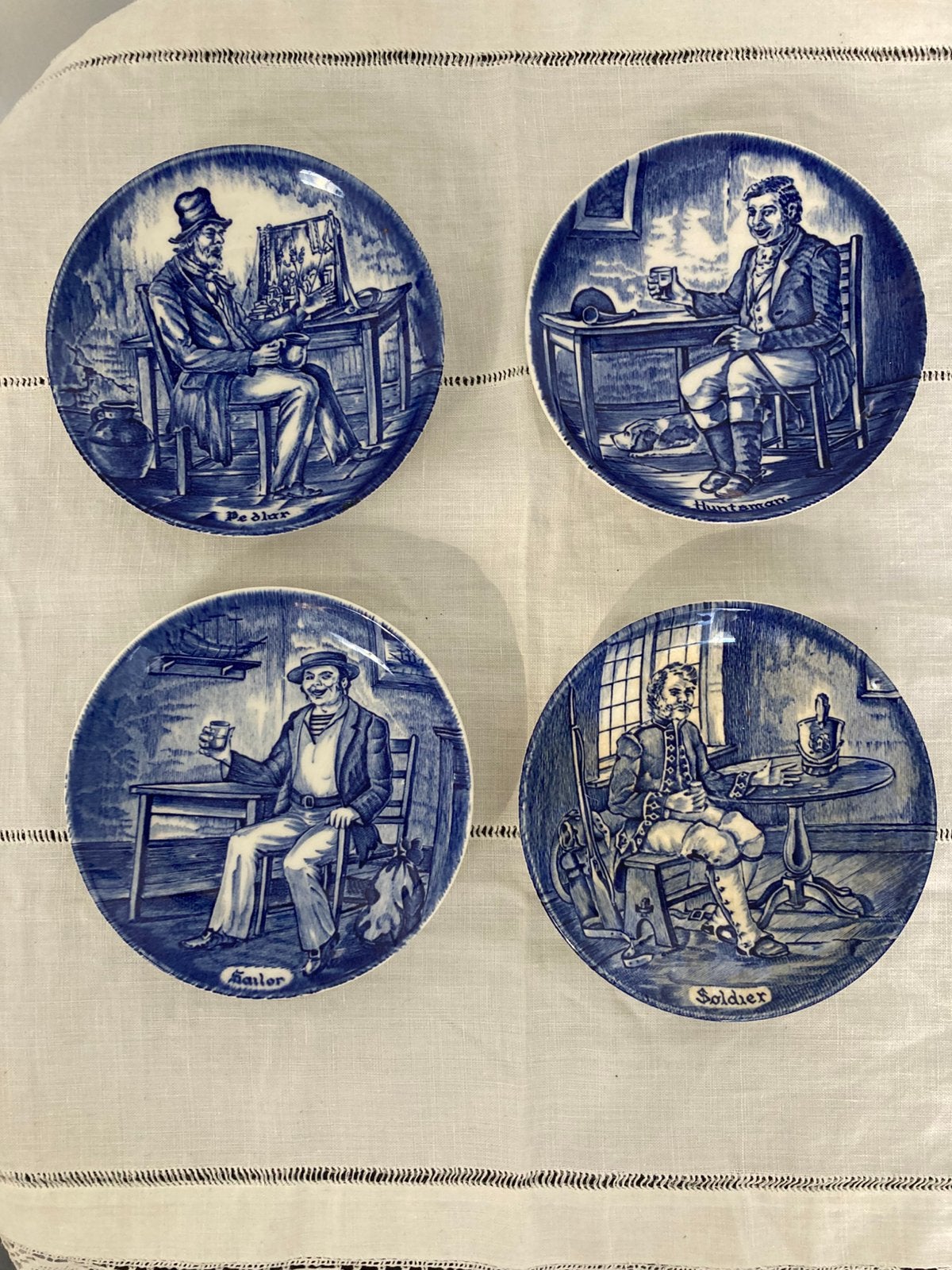 Vintage Enoch Wedgwood ( Tunstall) LTD bordjes. Set van 4, Antiek en Kunst, Ophalen of Verzenden