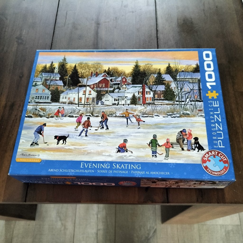 Eurographics puzzel Evening Skating, Ophalen of Verzenden, 500 t/m 1500 stukjes, Zo goed als nieuw, Legpuzzel