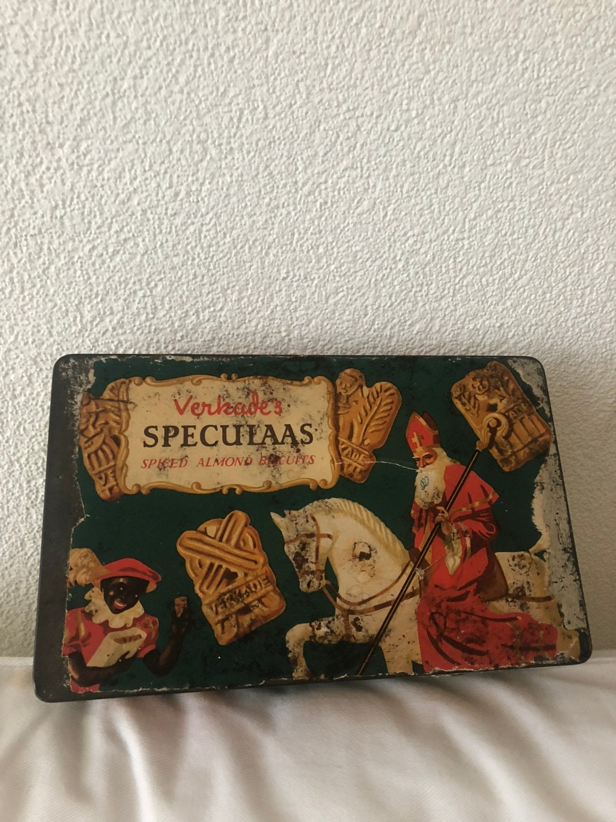 Oud speculaas Verkade blik Sinterklaas, Verzamelen, Ophalen of Verzenden, Gebruikt, Koek(jes), Verkade