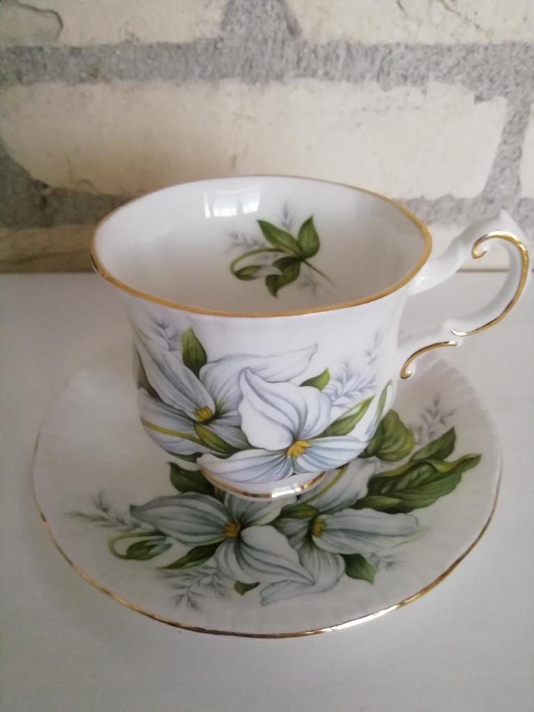 Kop en schotel Paragon Trillium, Ophalen of Verzenden, Zo goed als nieuw, Porselein, Kop en/of schotel