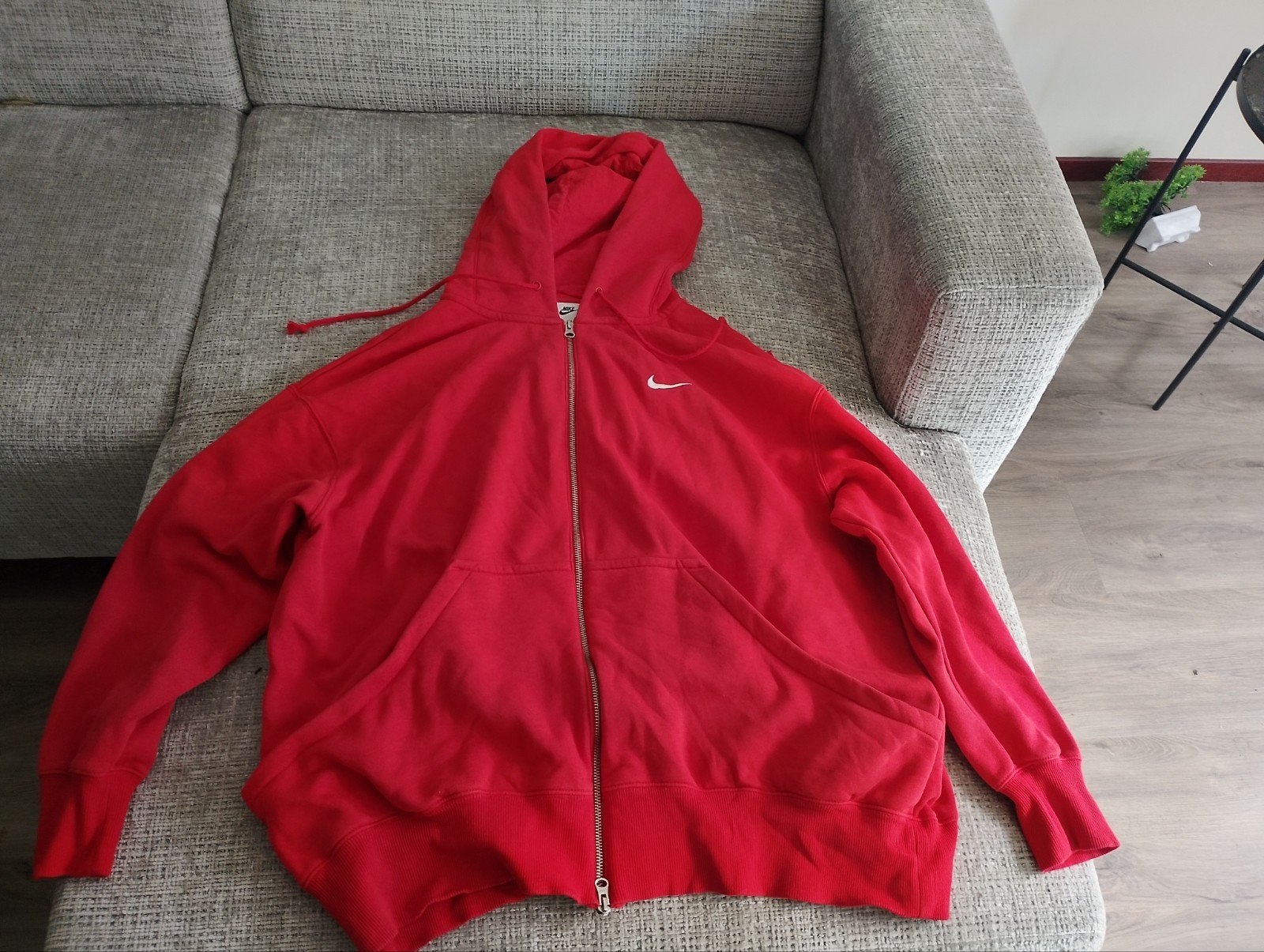 Nike rood vest met rits en capuchon - Maat XL, Nike, Ophalen of Verzenden, Rood, Maat 56/58 (XL)