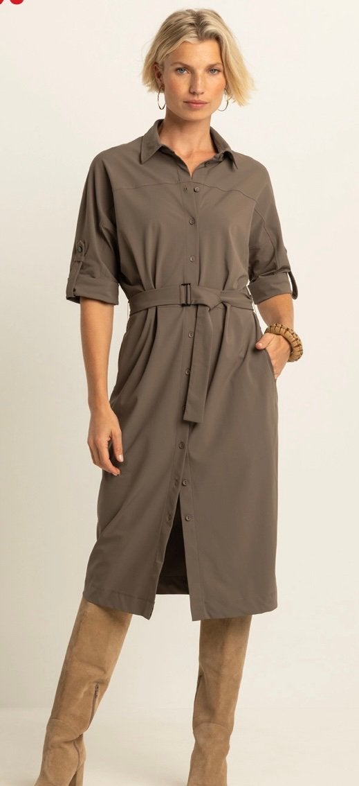 Traveljurk nieuw, Kleding | Dames, Jurken, Bruin, Nieuw, Ophalen of Verzenden, Maat 36 (S)