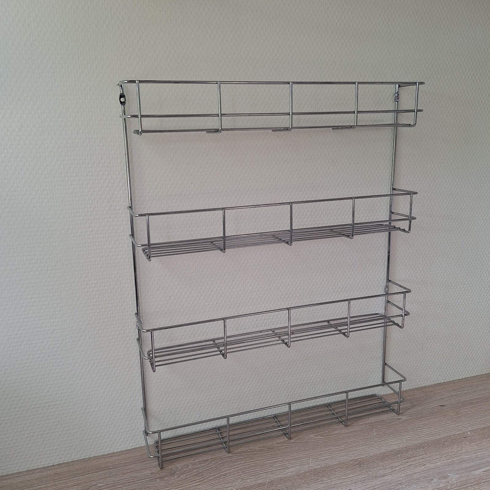 Metalen hang opbergrek wandrek kruidenrek 40x7x50 cm., Overige typen, Zilver, Ophalen of Verzenden, Zo goed als nieuw