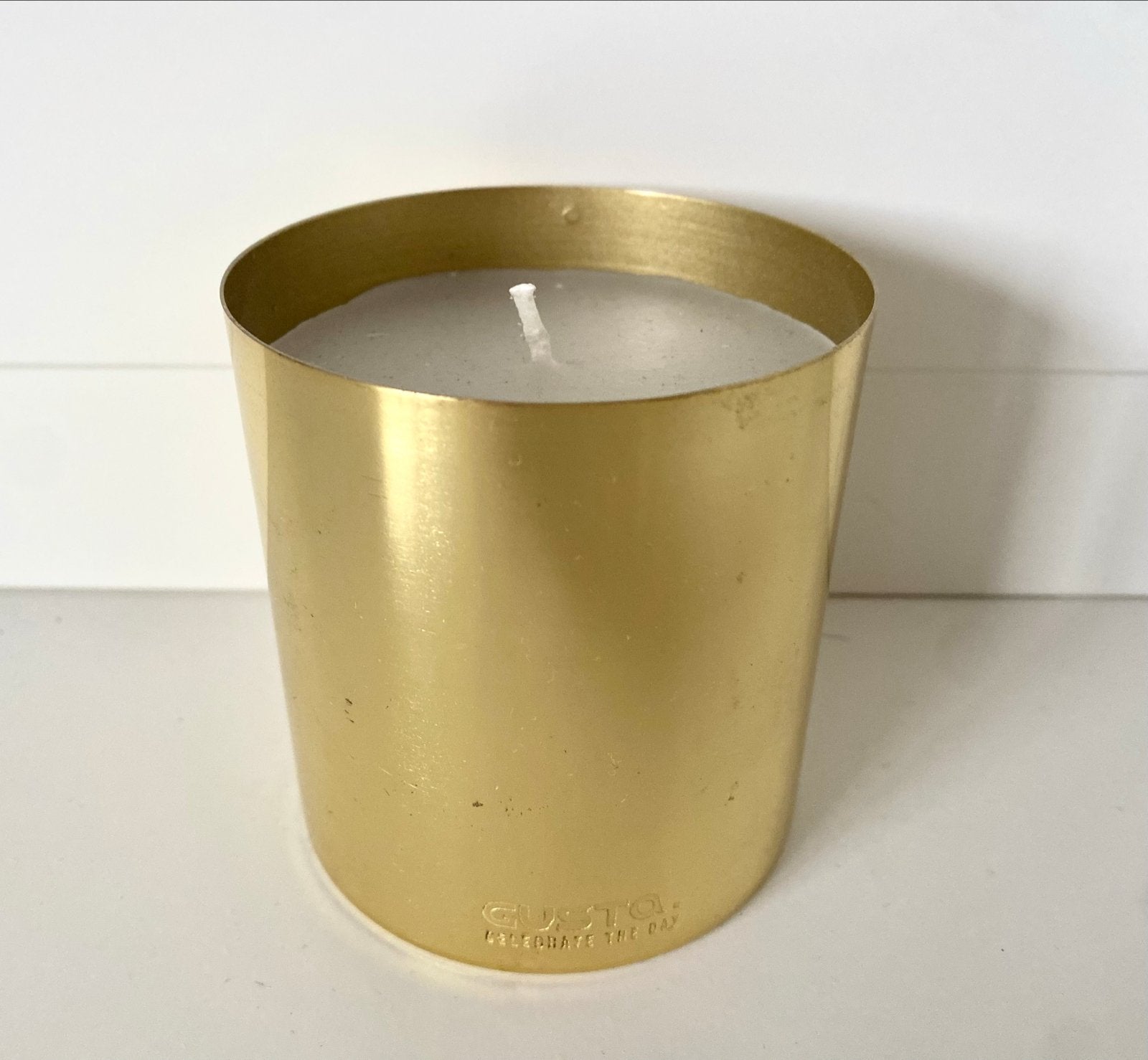 Gusta Kaars Goud - Ø8x8,5cm, Overige merken, Nieuw, Ophalen of Verzenden, Metaal