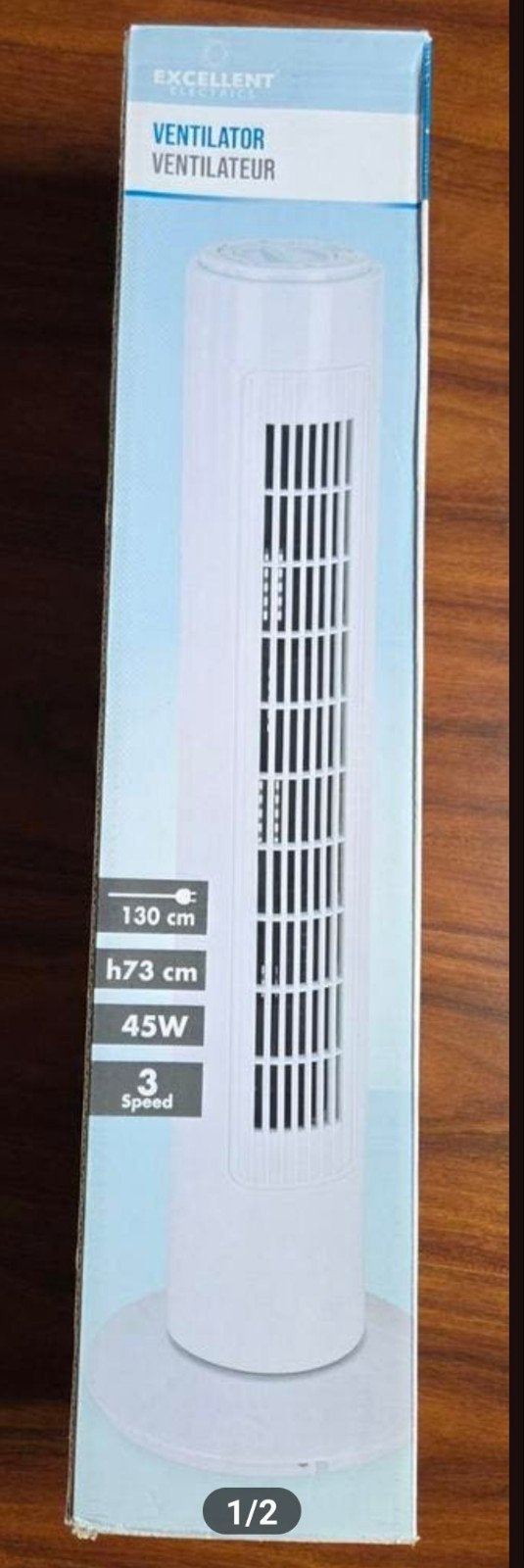 Excellent Electrics Toren ventilator 130cm 45W 3 snelheden, Ophalen of Verzenden, Nieuw, Torenventilator