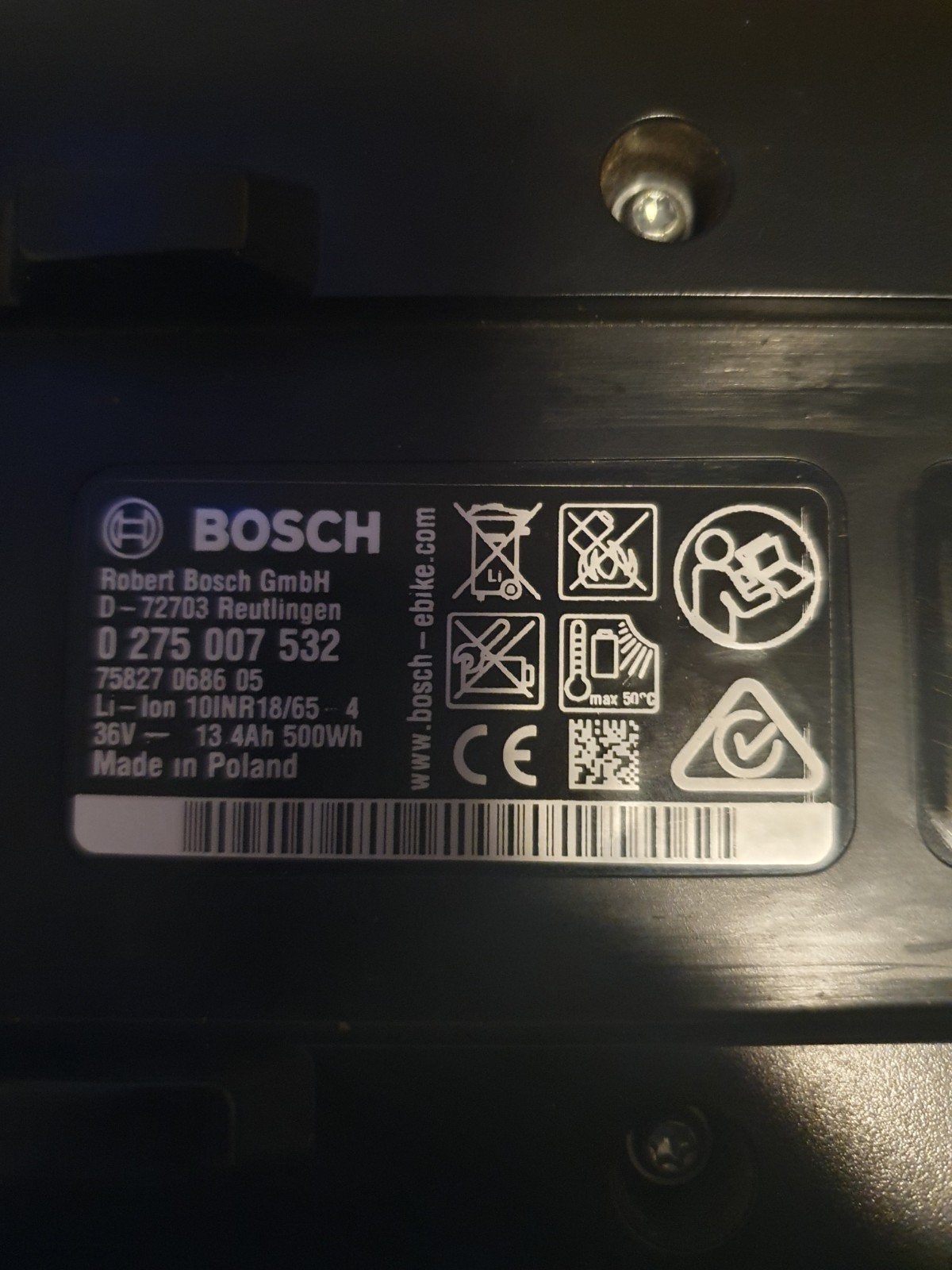 Bosch powerpack E-bike Accu 36V 13.4Ah 500Wh, Zo goed als nieuw