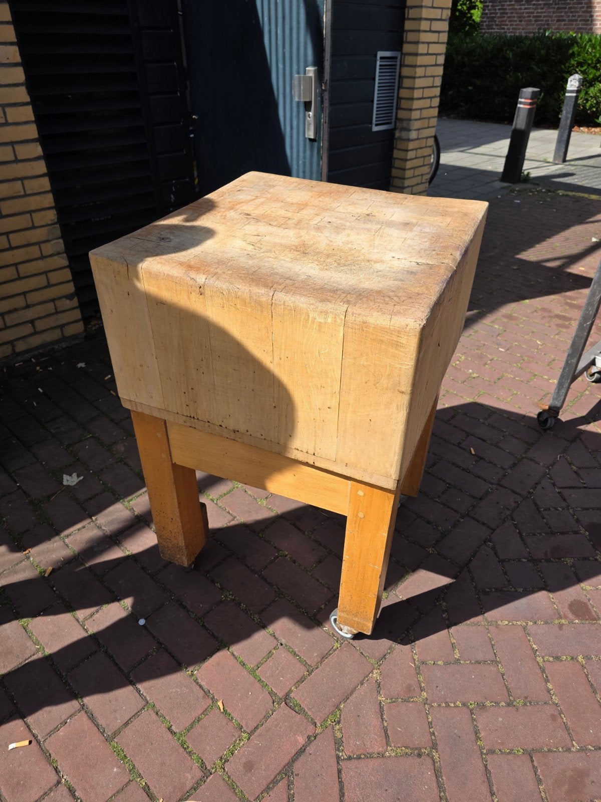 Robuust hakblok op wielen - ideaal voor keuken of slagerij, Ophalen
