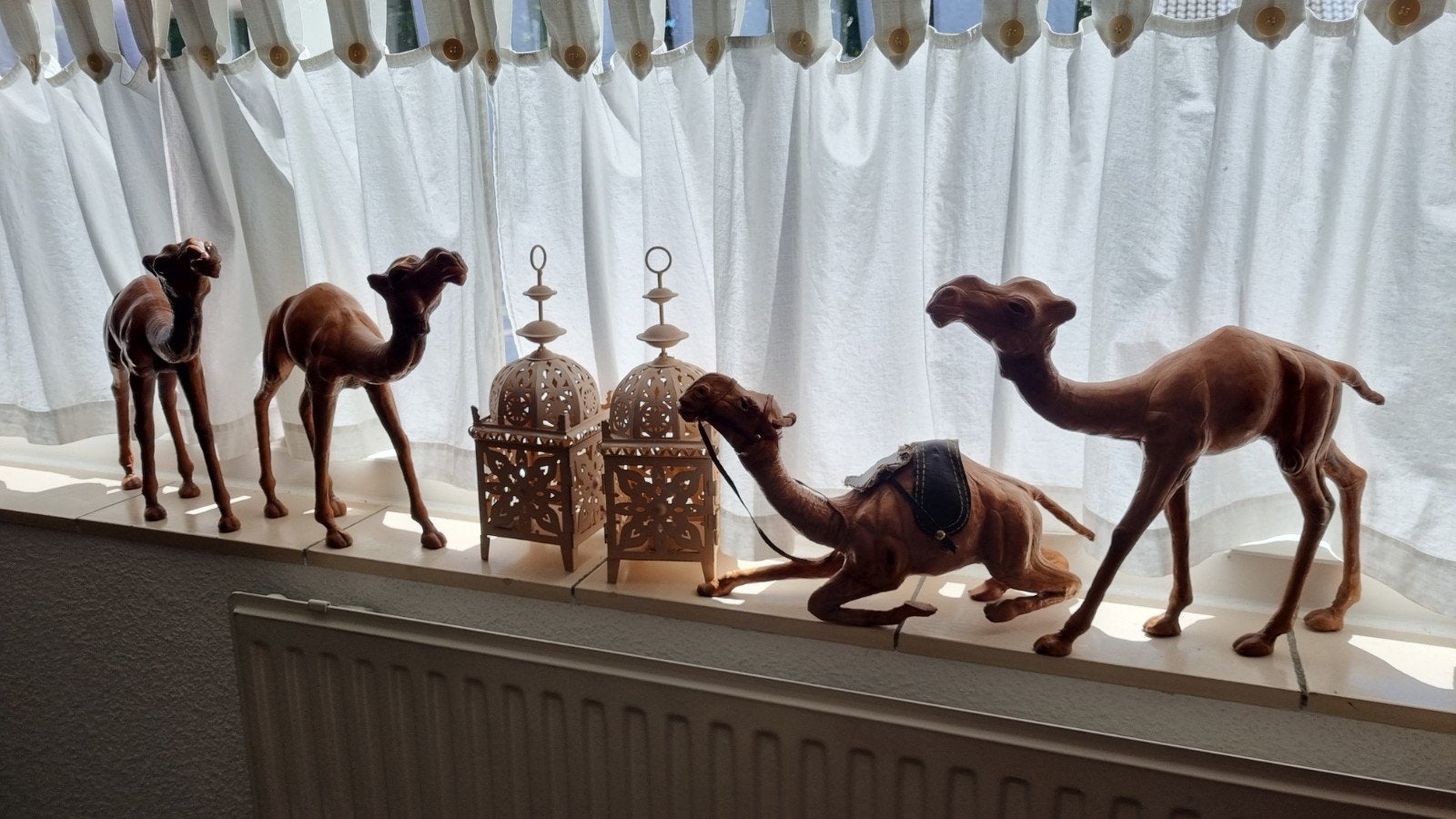 4 Vintage  Lederen Dromedarissen, Ophalen of Verzenden