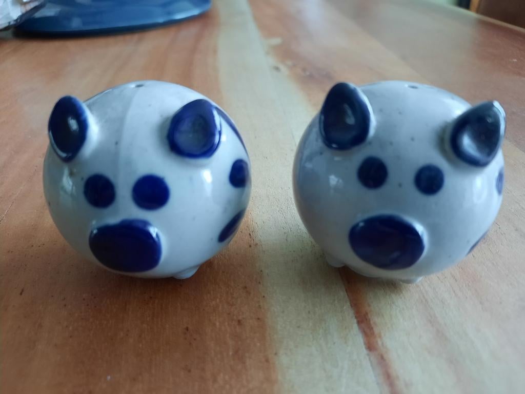 Varkentjes vintage peper en zoutstel seventies, Ophalen of Verzenden