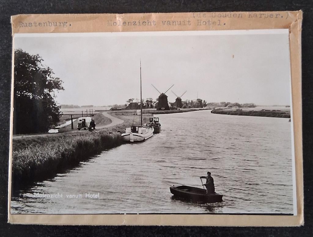 Rustenburg, 1 x glasplaat JosPe, Molens  binnenvaart, Verzamelen, Ansichtkaarten | Nederland, Ophalen of Verzenden, 1960 tot 1980