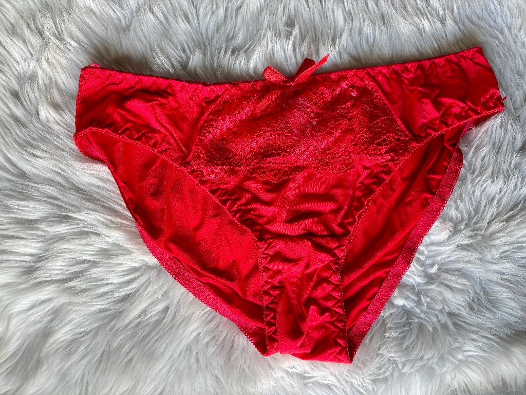 Rood satijnen Slipje - L, Kleding | Dames, Verzenden, Rood, Slip