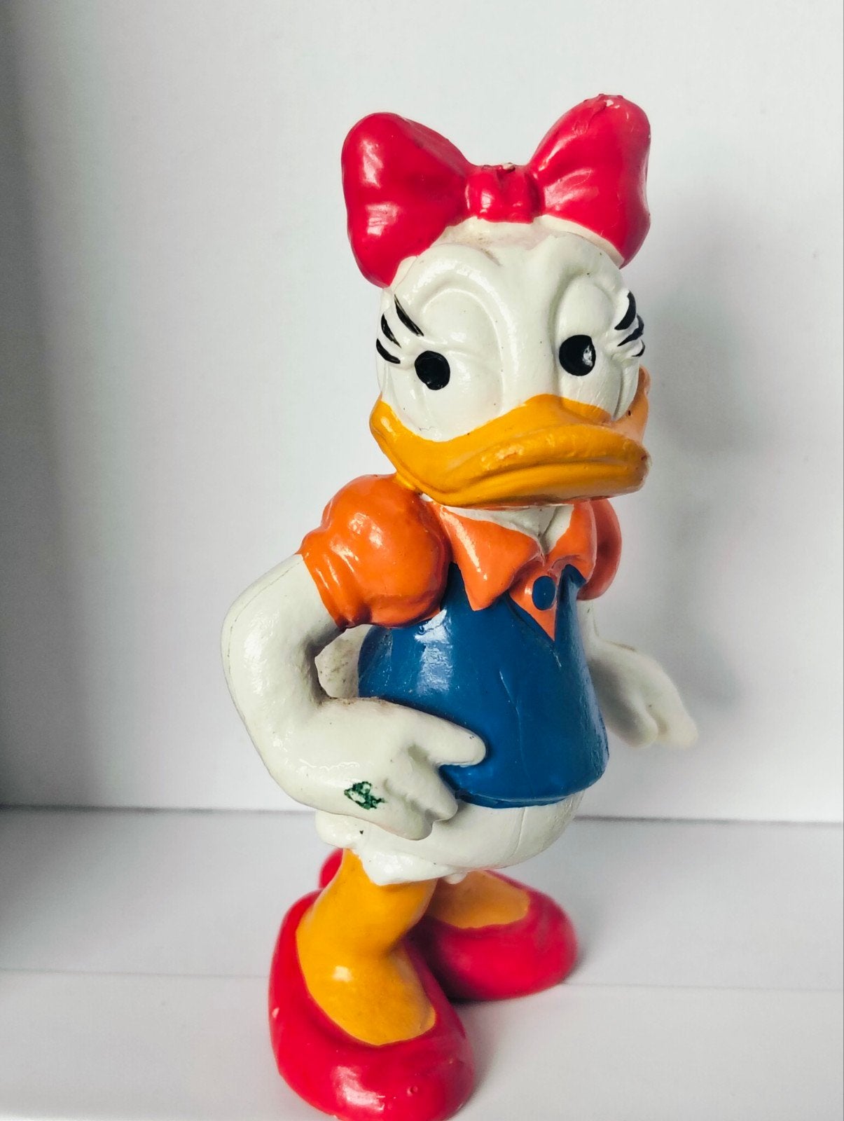 Disney Bullyland Katrien Duck Figuur W.Germany Vintage, Ophalen of Verzenden, Donald Duck, Zo goed als nieuw, Beeldje of Figuurtje