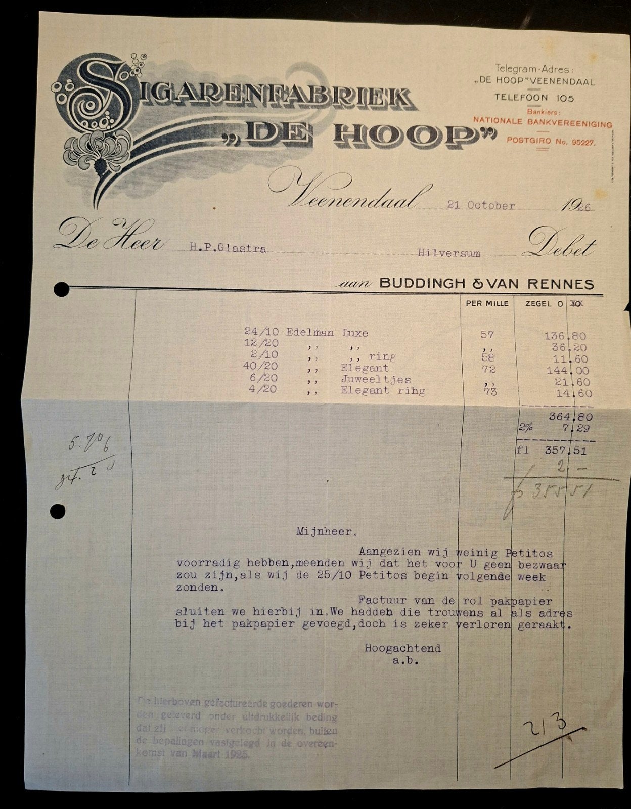 SIGAREN FABRIEK                            VEENENDAAL, Verzamelen, Ophalen of Verzenden, Gebruikt, Overige typen