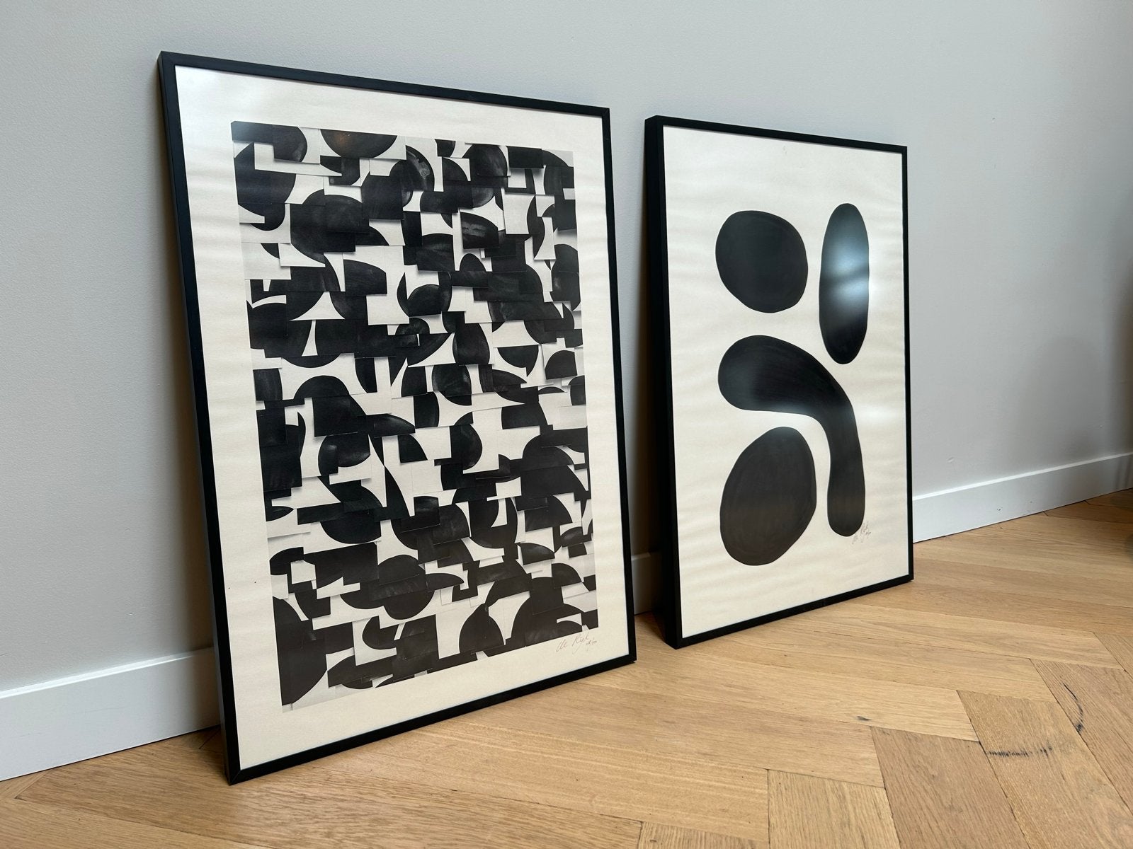 2x Barth Zwarte Wissellijst 50x70 cm met Antireflectieglas, Ophalen, Zo goed als nieuw, Fotolijst, Met glas
