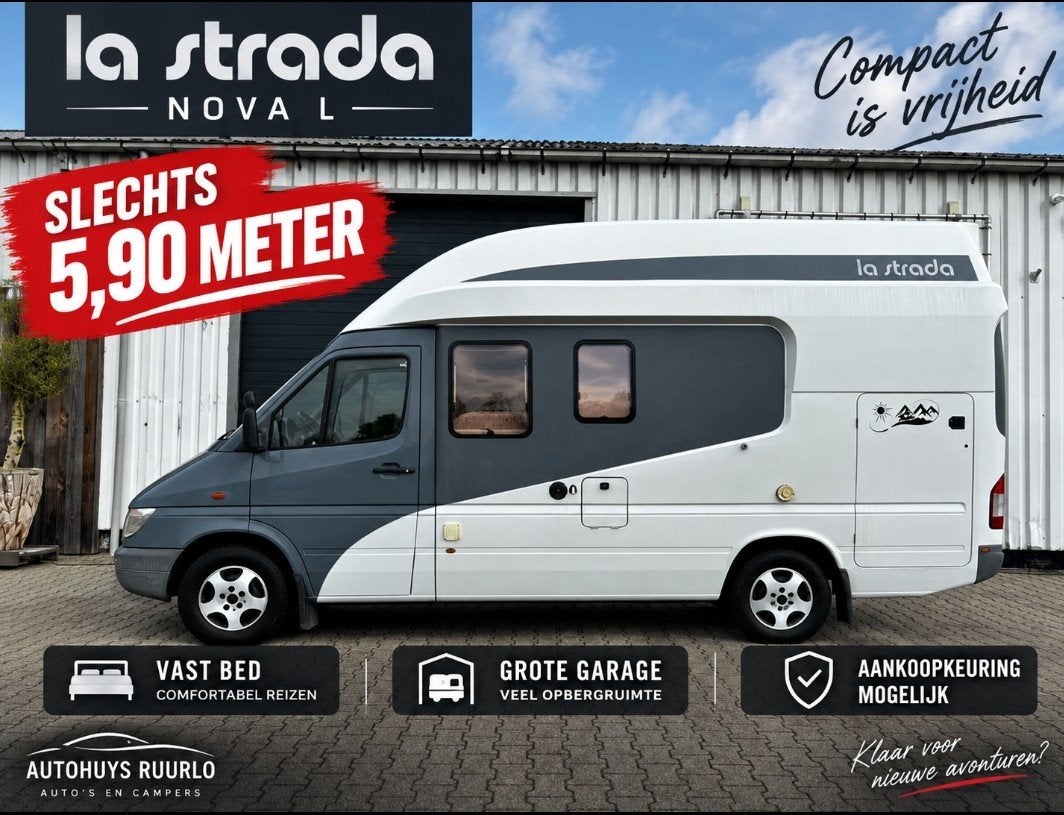 La Strada Nova L Mercedes 313 CDI Automaat | Uniek Airco, Caravans en Kamperen, Automaat, Buscamper of Camperbus, Ringverwarming